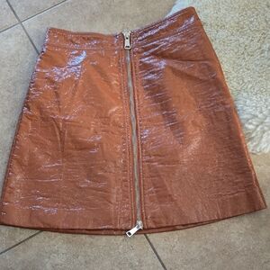 Ronny Kobo Collection Brown A-Line Mini Skirt